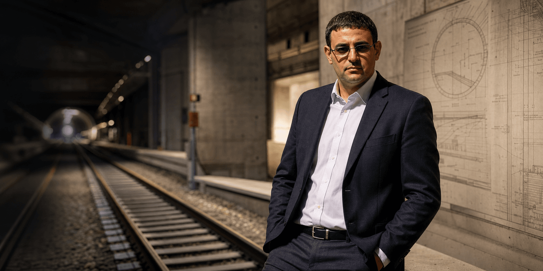 Dr. Abdullah Kallash in a rail infrastructure engineering setting